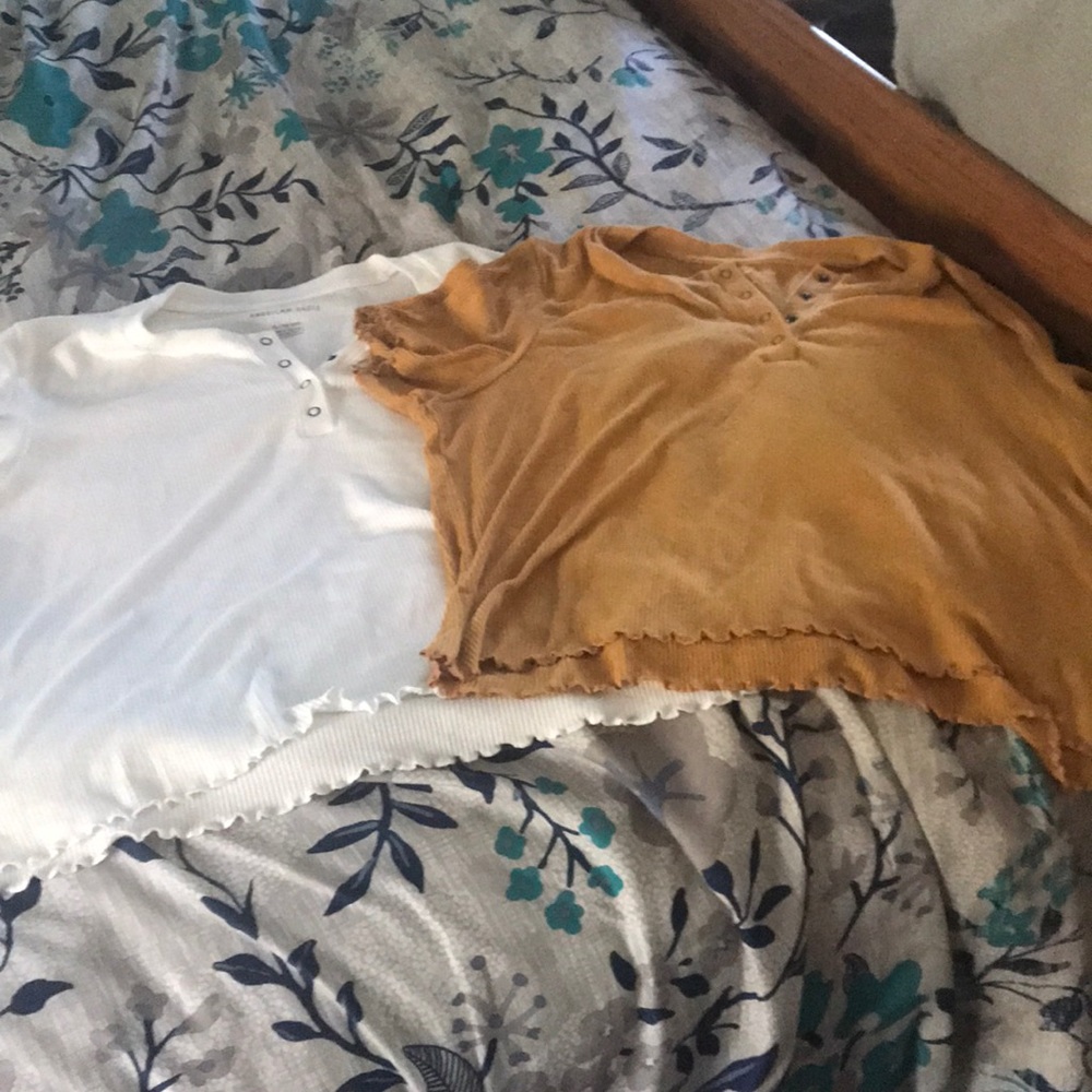 AE Bundle of Two Henley Cropped Tshirts